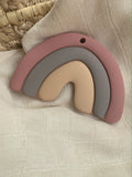 Leo et Lea anneau de dentition en silicone arc-en-ciel mauve