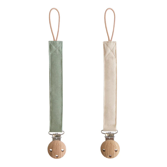 Mushie attache sucette en lin olive/shifting sand (lot de 2) 70.095.02 (Copie)