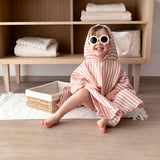 Bemini poncho de bain 9-36m carmin gaze de coton 380BEACH45SU