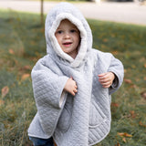 Bemini poncho de voyage pady quilted + teddy 9-36m mix grey 383QUILT95HU