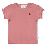 Feetje t-shirt côtelé ajouré manches courtes Ladybug pink 51700978