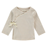 A Tiny Story cardigan croisé rayé nougat TIN26129632