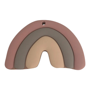 Leo et Lea anneau de dentition en silicone arc-en-ciel mauve