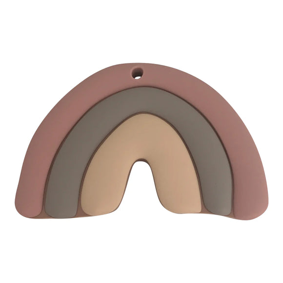 Leo et Lea anneau de dentition en silicone arc-en-ciel mauve