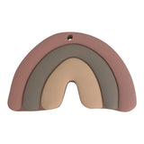 Leo et Lea anneau de dentition en silicone arc-en-ciel mauve