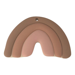 Leo et Lea anneau de dentition en silicone arc-en-ciel nude rose