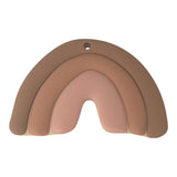 Leo et Lea anneau de dentition en silicone arc-en-ciel nude rose