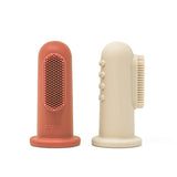 Mushie brosse à dents à doigts clay/shifting sand (lot de 2) 70.013.02