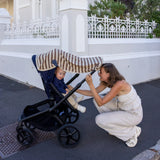 Cloby couverture de protection solaire UPF50+ Peanut/Sandy Stripe CBY-UVB-PBS