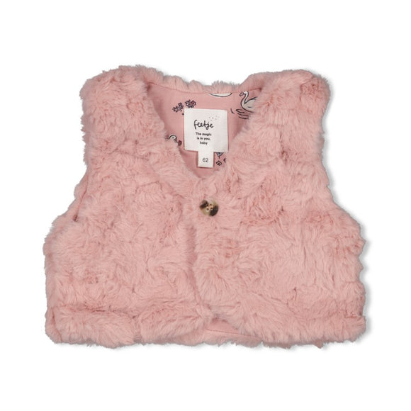 Feetje gilet fausse fourrure Swanlake rose 51200039