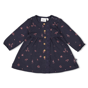 Feetje robe côtelée imprimé Swanlake marine 51400564