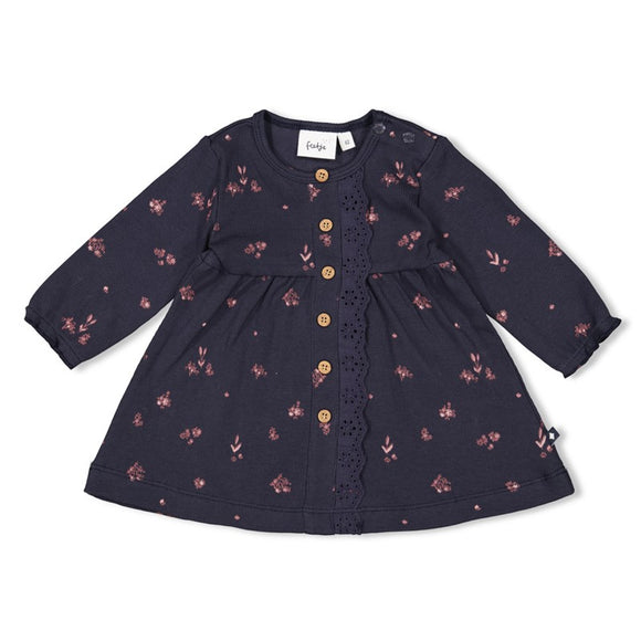Feetje robe côtelée imprimé Swanlake marine 51400564