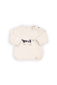 Bamboom sweat Teckel blanc chaud coton bio