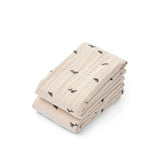 Liewood draps tetras 65x65cm Lewis mini whale/sandy (lot de 2) LW14907