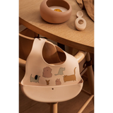 Liewood lot de 2 bavoirs en silicone ember cats and dogs/sandy LW20119-2503