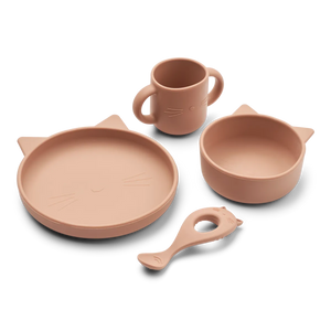 Liewood Set Repas Vivi Cat Dark rose LW13061