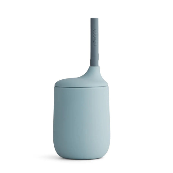 Liewood gobelet avec paille Ellis sea blue/blue wave mix L13017