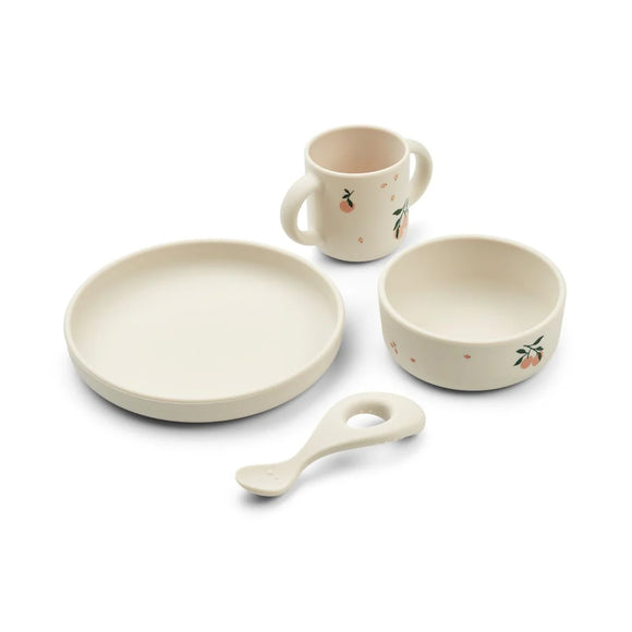 Liewood set repas en silicone Vivi peach/sea shell mix LW15135