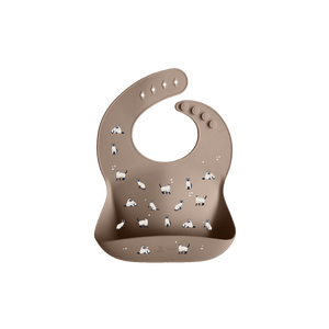 Zakuw Bavoir minouche taupe en silicone BAV-MINTAU