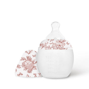 Elhée biberon 0m+ anti-colique 150ml tartine et chocolat "Toile de Jouy" terracotta