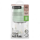 Suavinex biberon Sxpro en verre 120ml wonderland lapin vert 309418