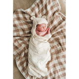 Babyshower couverture polaire large vichy caramel FBXLVCM