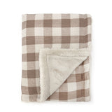 Babyshower couverture polaire large vichy caramel FBXLVCM
