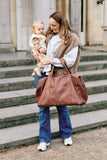 Childhome sac à langer Mommy Bag signature simili cuir marron CWMBBSLDB