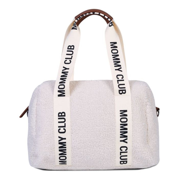 Childhome sac à langer Mommy Club Signature teddy écru CWMCSTW