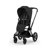 Cybex NEW Priam Comfort châssis matt black, siège et nacelle pliable sepia black 526000011