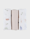 Noukie's draps tétra en gaze de coton Funny dino (lot de 3) BB2641.57