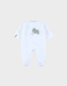 Noukie's pyjama bébé en velours avec broderie éléphant Z2583371