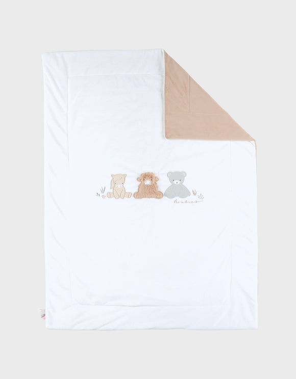 Noukie's Fluffy, Orso & Lily couverture brodée écrue 75x100cm en Veloudoux® BB2550.42
