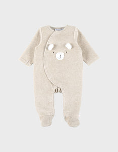 Noukie's Fluffy, Orso & Lily pyjama en velours beige brodé Orso T2550132