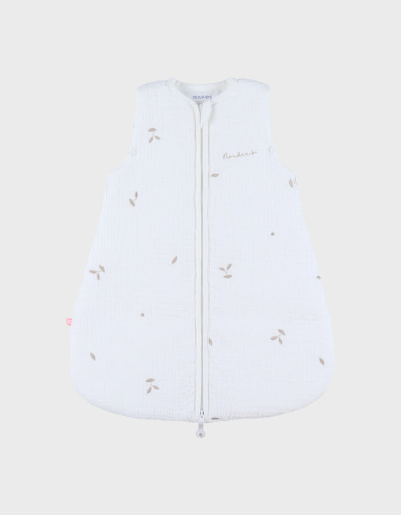 Noukie's gigoteuse blanche brodée 50cm en gaze de coton bio BB2550.24