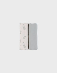 Noukie's Fluffy, Orso & Lily drap tétra en gaze de coton bio (lot de 2) BB2551.58