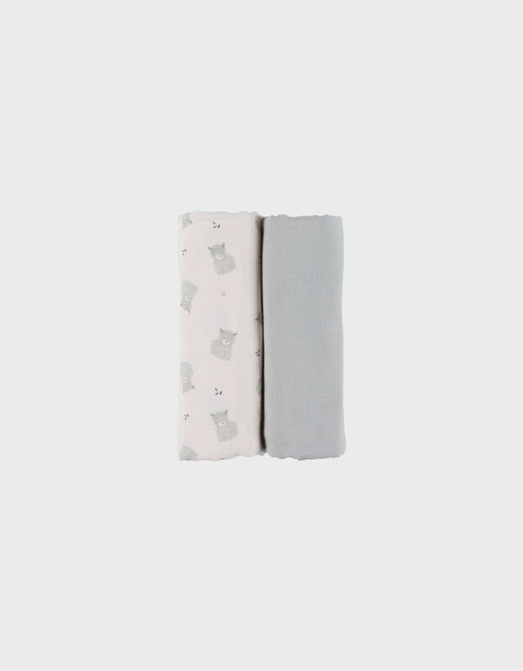 Noukie's Fluffy, Orso & Lily drap tétra en gaze de coton bio (lot de 2) BB2551.58