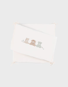 Noukie's Fluffy, Orso & Lily tour de lit réversible beige brodé BB2550.03