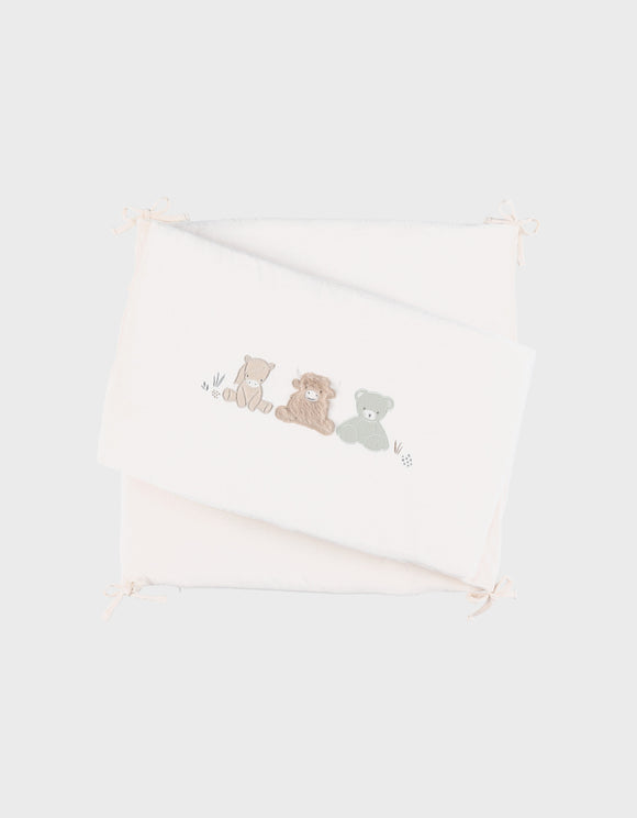 Noukie's Fluffy, Orso & Lily tour de lit réversible beige brodé BB2550.03