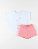 Noukie's Pyjama 2 pièces girafe en jersey, écru/blush Z2435142