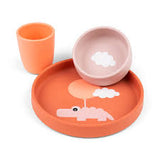 Done By Deer Set de repas en silicone Happy clouds Papaya 1539736