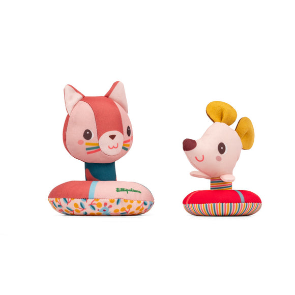 Lilliputiens jouets de bain flottants Jeanne le chat et sa souris avec bouées 83652
