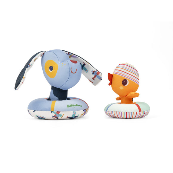 Lilliputiens jouets de bain flottants Jules le chien et son canard avec bouées 83651