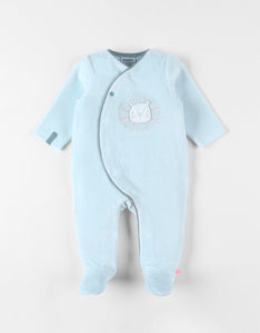 Noukie's Pyjama 1 pièce lion en velours, bleu ciel Z2430131