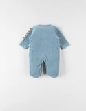 Noukie's pyjama 1 pièce dino en velours, bleu moyen Z2380133