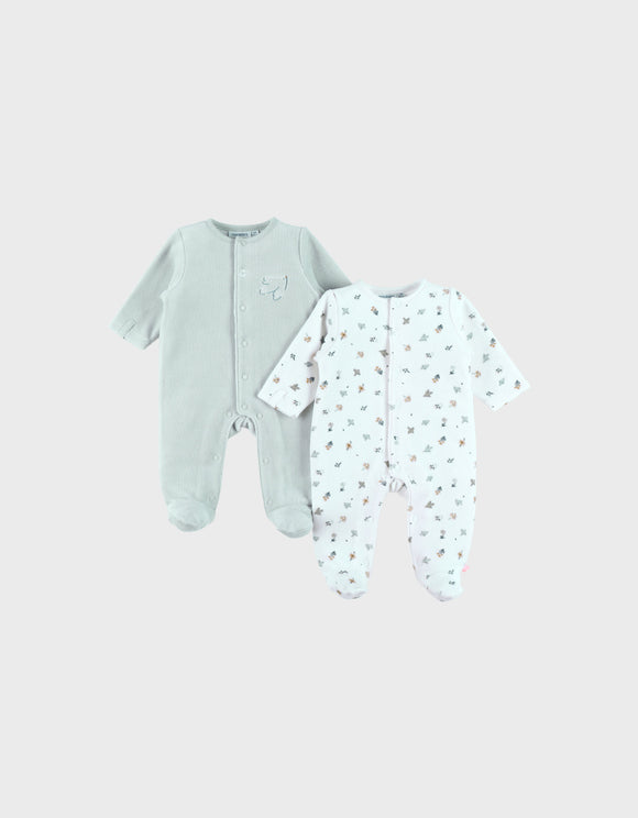 Noukie's lot de 2 pyjamas en velours brodé Z2588371