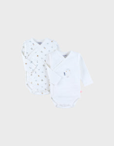 Noukie's body coton longues manches blanc motif floral (lot de 2) Z2588181
