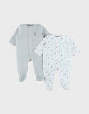 Noukie's pyjama bébé velours brodé lapin (lot de 2) Z2581371