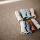 Mushie brosse à dents à doigts stone/tradewinds (lot de 2) 70.013.03
