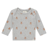 A Tiny Story t-shirt manches longues light grey melange imprimé oursons TIN25429631